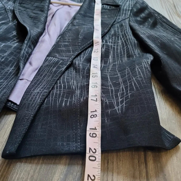 Alberto Makali Womens Blazer Coat 8 Black Dacron Long Sleeves Witchy Dark - Picture 7 of 9